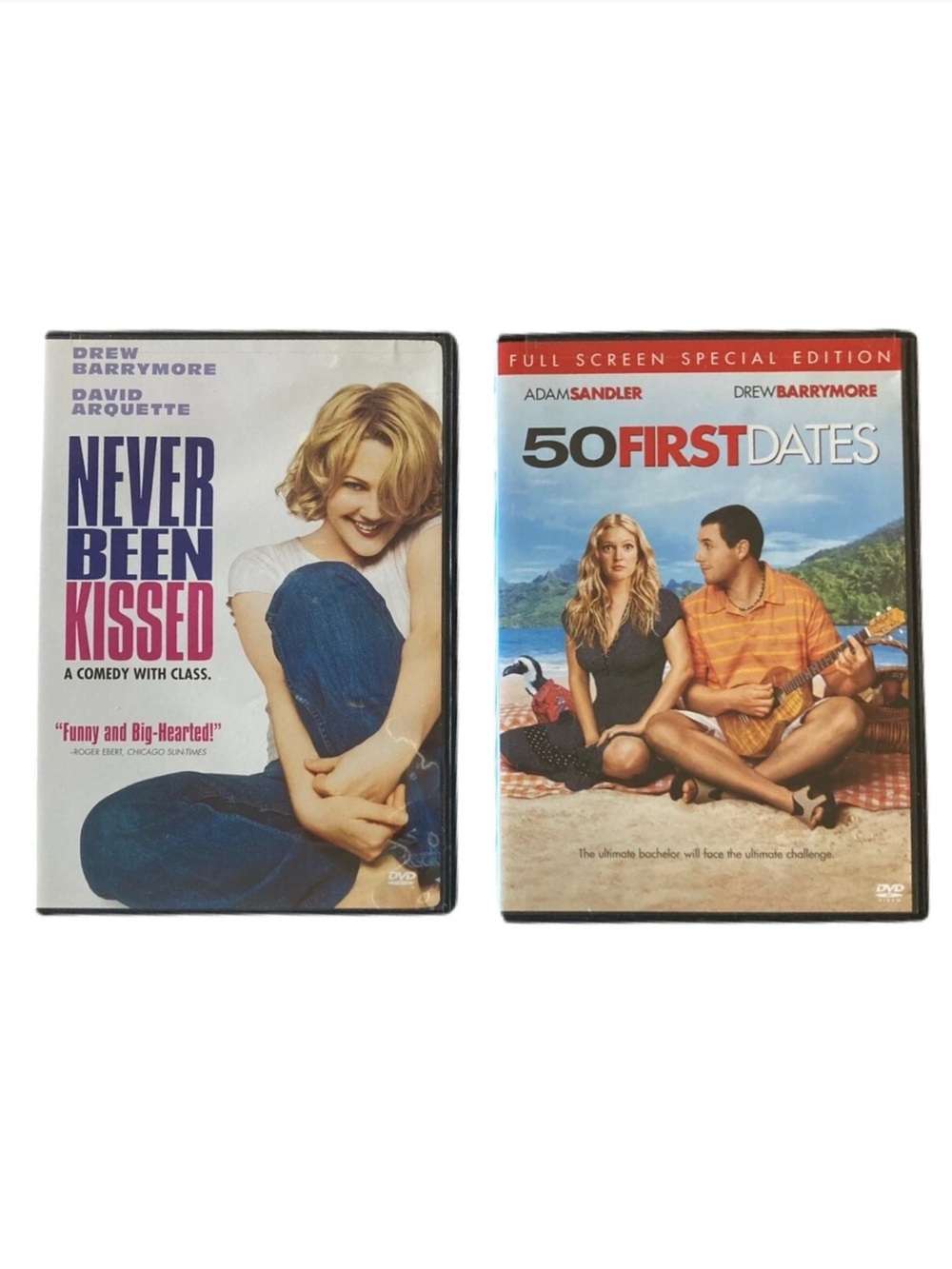 DVDs Lot 2  -50 First Dates (WS) & Never Been Kissed Sandler/Barrymore Classics